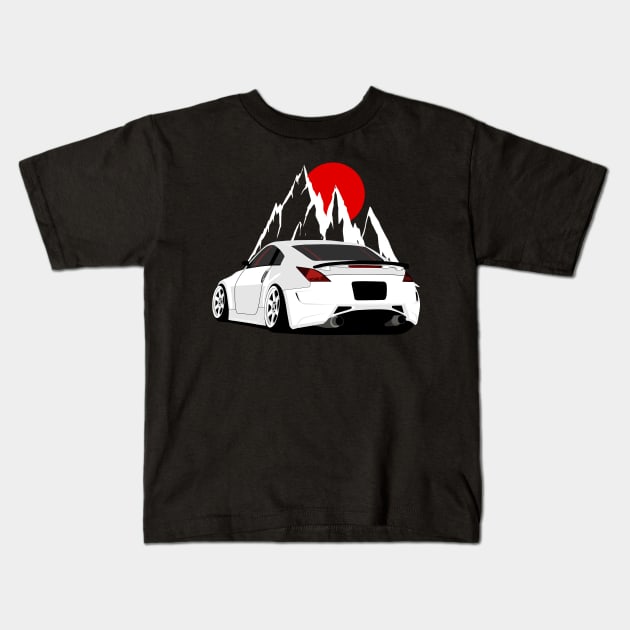 White 350Z Background 2002—2008 Kids T-Shirt by Rebellion Store